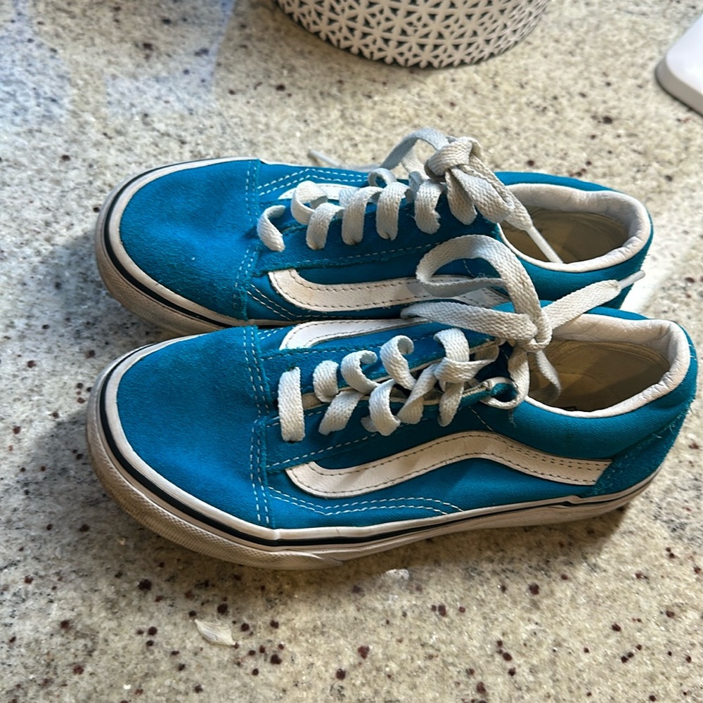 Vans Old Skool Shoe kids 13.5 teal blue/green sneaker